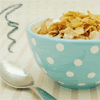 cereal bowl spoon polka dots