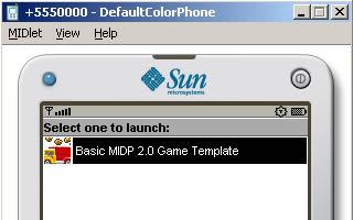View of MIDlet with the Icon on the Emulator