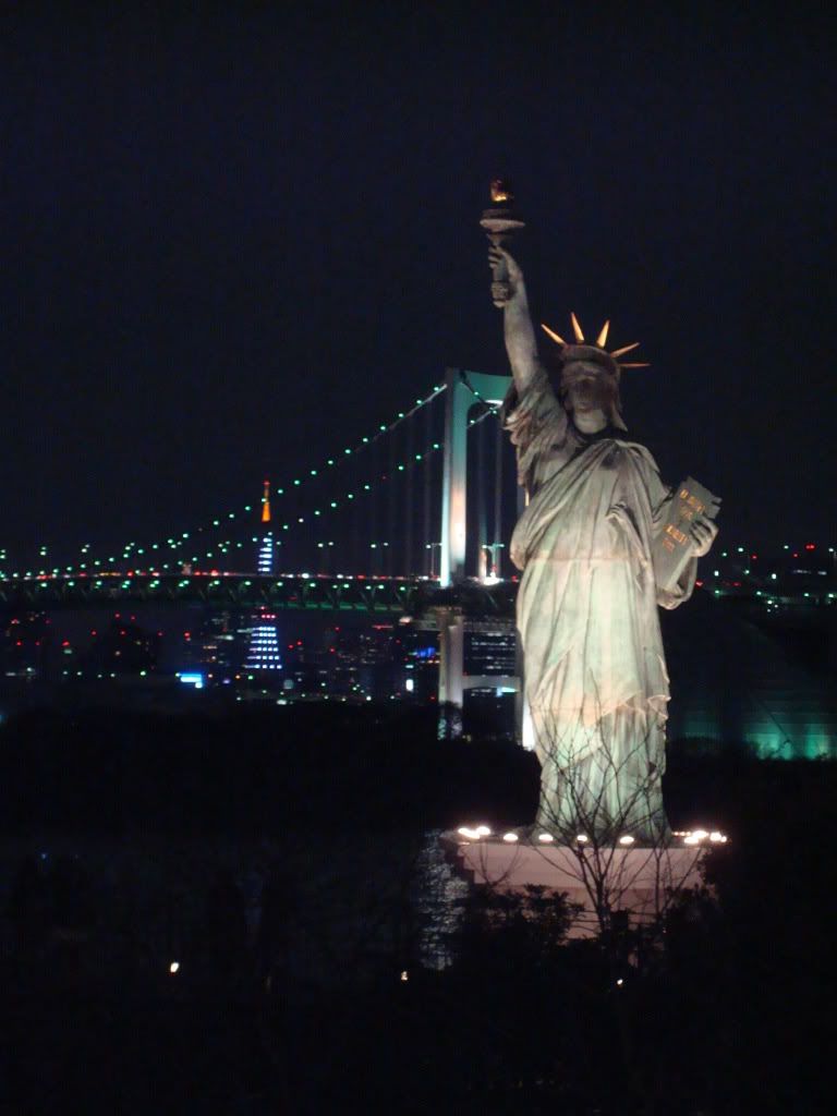 Rainbow Bridge, Tokyo Tower, and Statue of Liberty Pictures, Images and Photos
