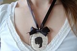 Silhouette & Script Necklace
