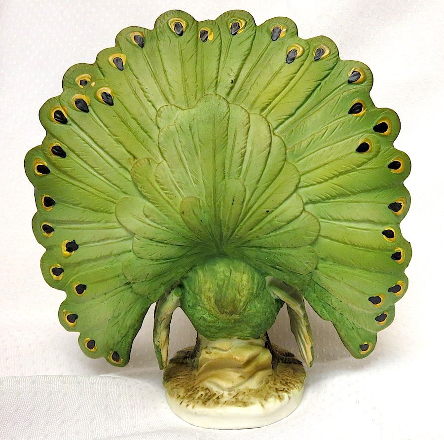 VINTAGE LEFTON CHINA Porcelain HAND PAINTED PEACOCK FIGURINE KW2336