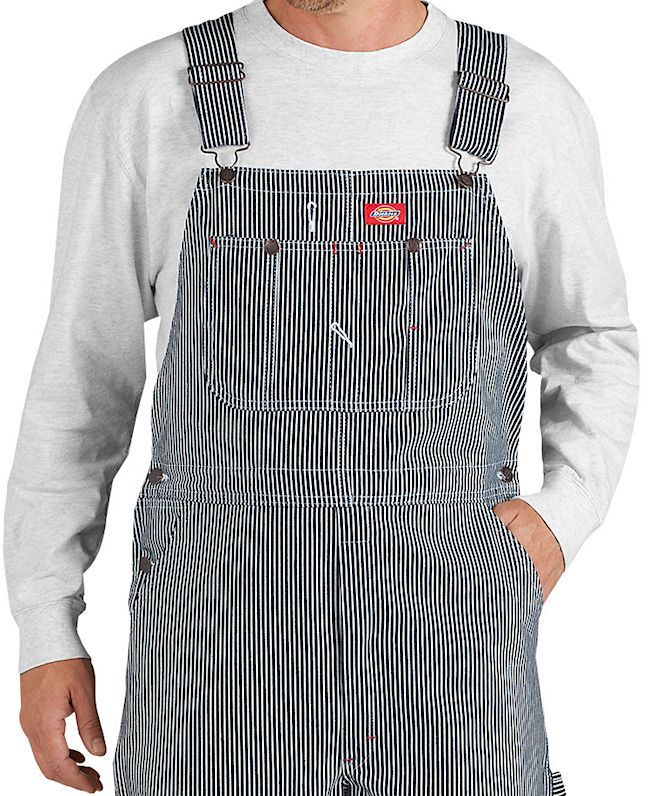 DICKIES Railroad Engineer BLUE & WHITE STRIPE BIB OVERALLS Mens S8397B