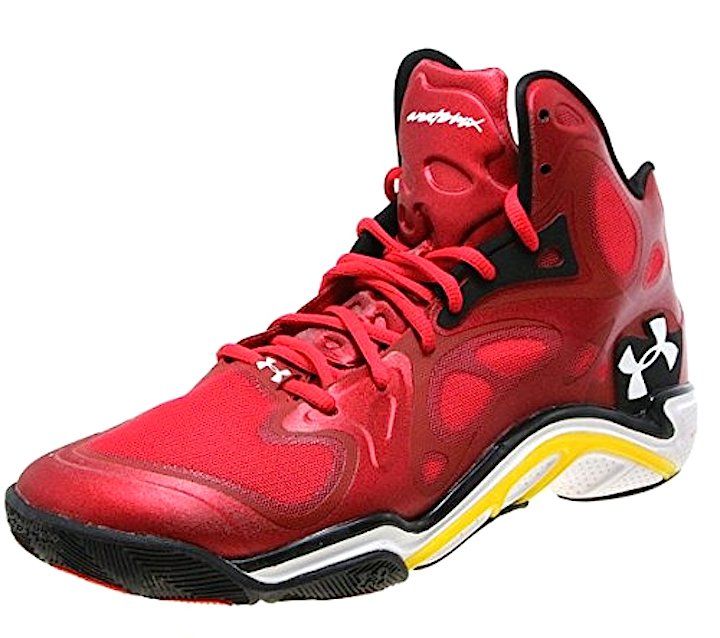 UNDER ARMOUR Red / Black MICRO G ANATOMIX SPAWN Hi Top BASKETBALL