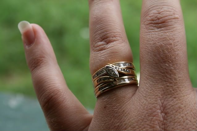 wedding bands and eternity rings. Here is my engagement, wedding band and Eternity Ring