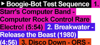 Boogie-Bot Test sequence