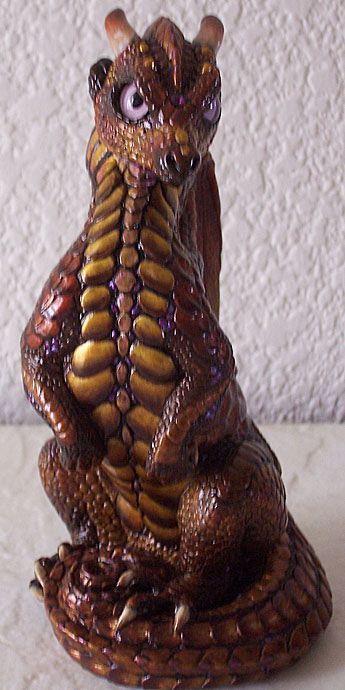 Brown and purple PYO dragon, front