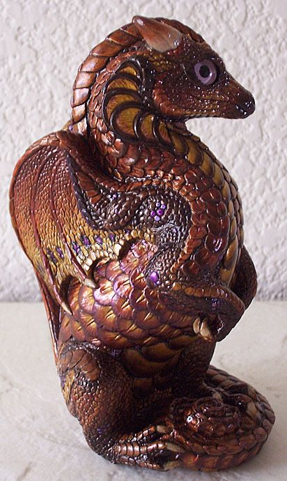 Brown and purple PYO dragon, right side