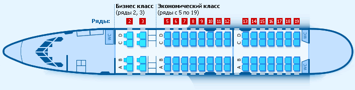 схема мест в самолёте