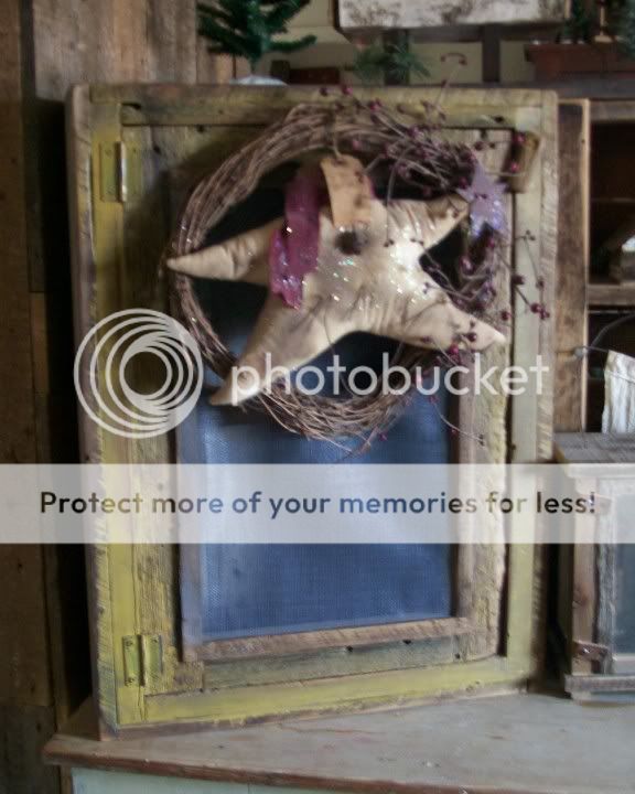 Screened Door Early Style Grungy Mustard Pie Safe type Cupboard  