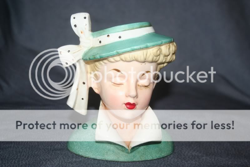 Lady Headvase Napco C3959C Hat w/ Bow Eyelashs  