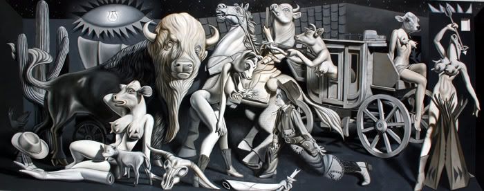 Obra Cowgirl Guernica de Ron English