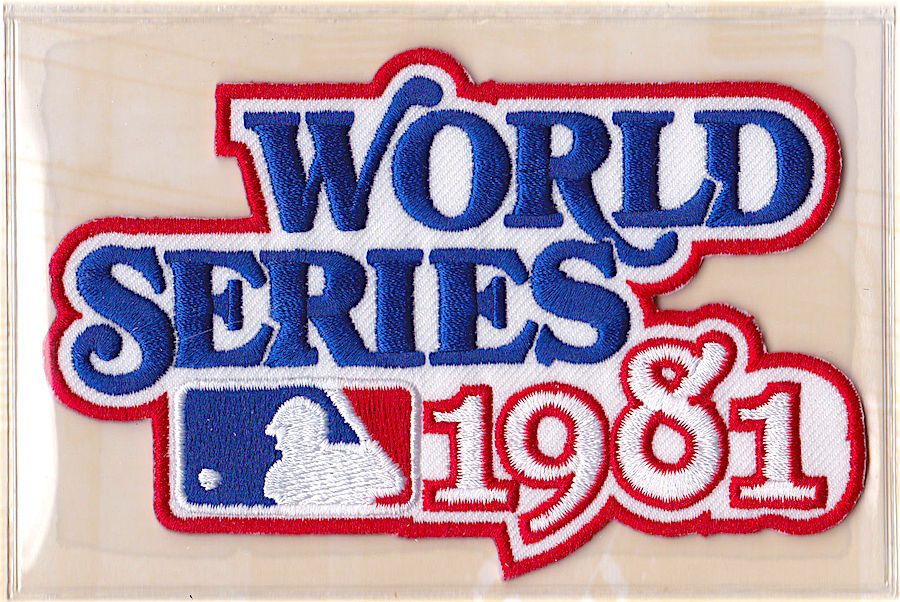 1981 WORLD SERIES PATCH CARD Willabee Ward LOS ANGELES DODGERS NEW YORK ...