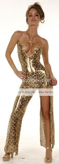 Sexy Golden Cougar Exotic Party/Clubwear Cat Suit  