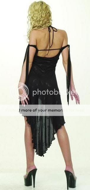 Black Lycra Lace Party Evening Tango Ballroom Dress