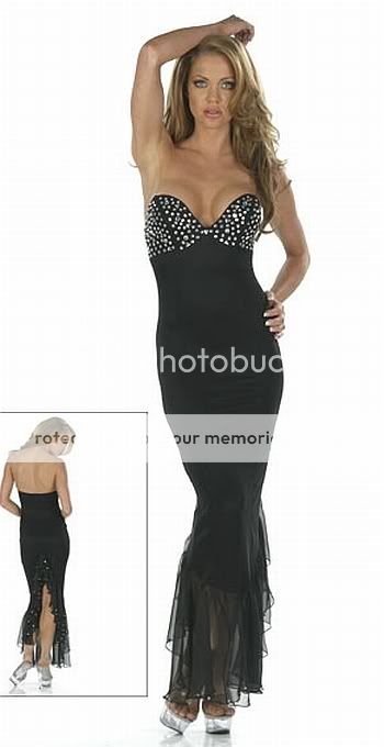 Sexy Elegant Lycra Strapless Rhinestone Evening Gown  