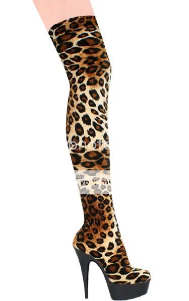 Super Sexy Stretch Leopard Thigh High Karos boots  